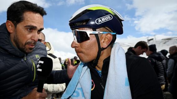 Nairo Quintana, ciclista colombiano del Movistar Team, tras la etapa reina del Giro de Italia 2024 Nairo Quintana, ciclista colombiano del Movistar Team, tras la etapa reina del Giro de Italia 2024