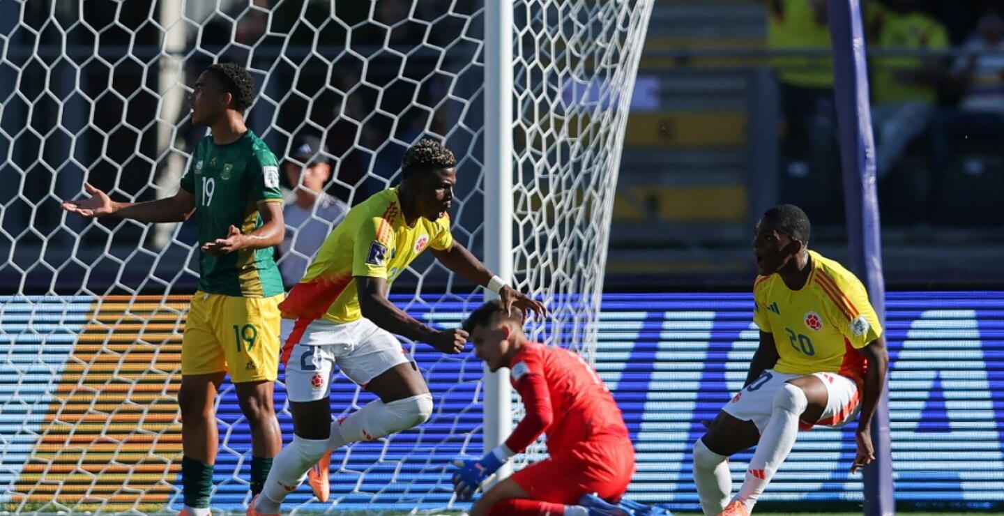 Neyser Villarreal (21) marcó dos goles para Colombia contra Sudáfrica en el Mundial Sub-20.