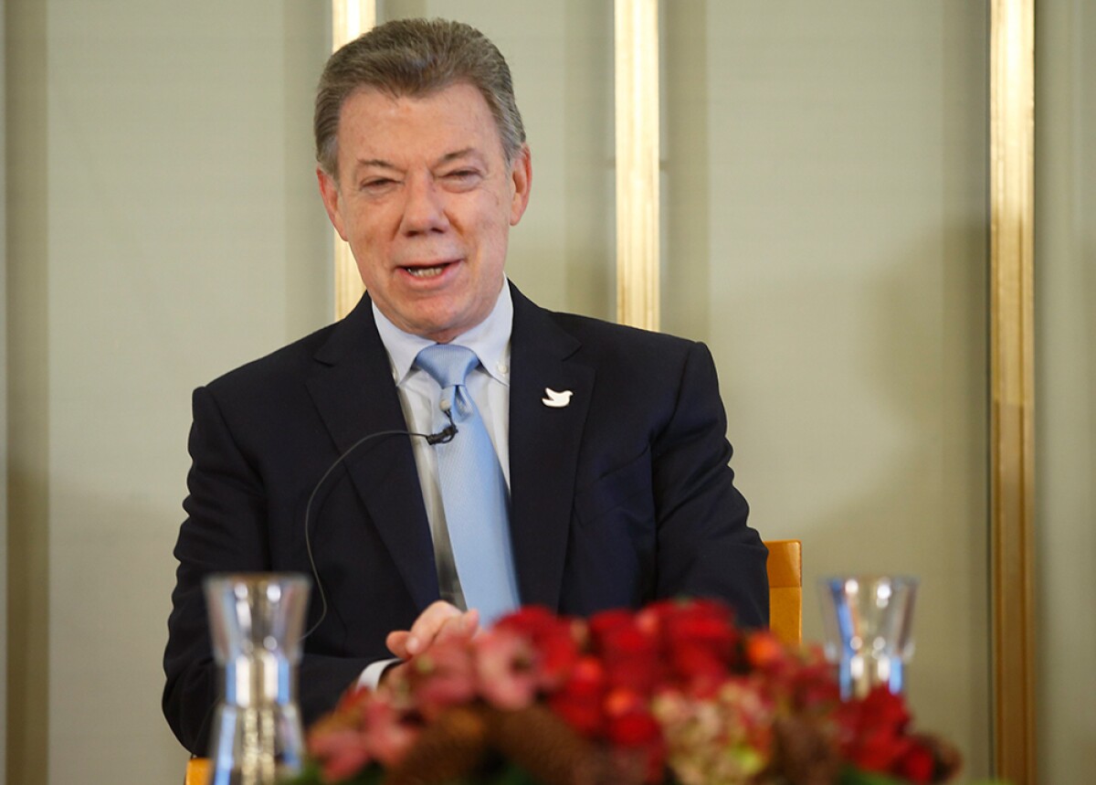 274600_Juan Manuel Santos desde Oslo. Foto: Presidencia