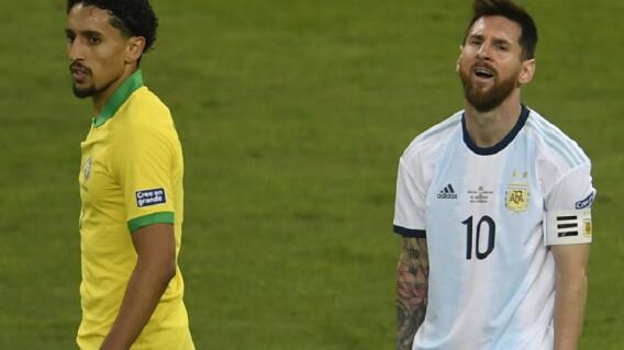 338226_BLU Radio. Marquinhos y Messi / Foto: AFP