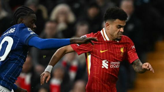 Luis Díaz, delantero colombiano, en un partido del Liverpool, por la Premier League Luis Díaz, delantero colombiano, en un partido del Liverpool, por la Premier League