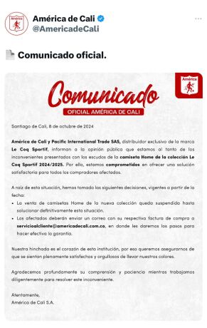 comunicado América de Cali.jpeg comunicado América de Cali.jpeg