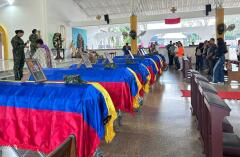 Ejército despidió a los siete soldados asesinados en Aguachica, Cesar 