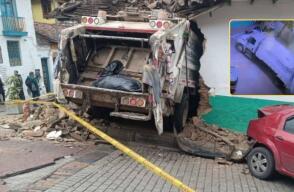 Conductor de camión chocó en La Candelaria