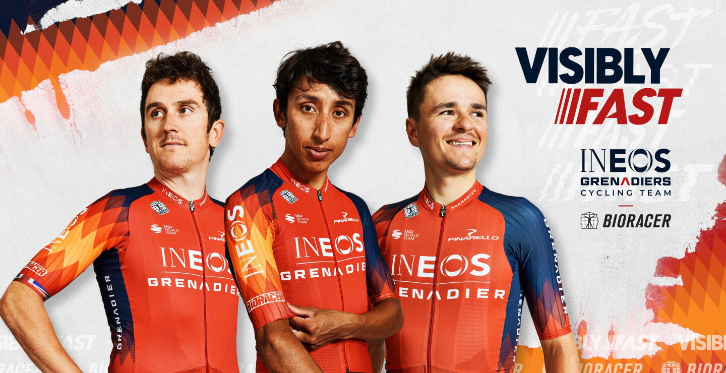 Geraint Thomas, Egan Bernal y Tom Pidcock, ciclistas