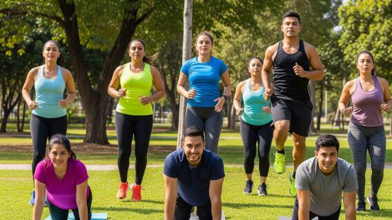 Personas haciendo ejercicio al aire libre