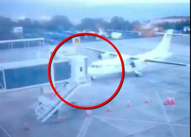 Choque de avión en aeropuerto Palonegro (Santander) : Foto: Captura video suministrado.jpeg
