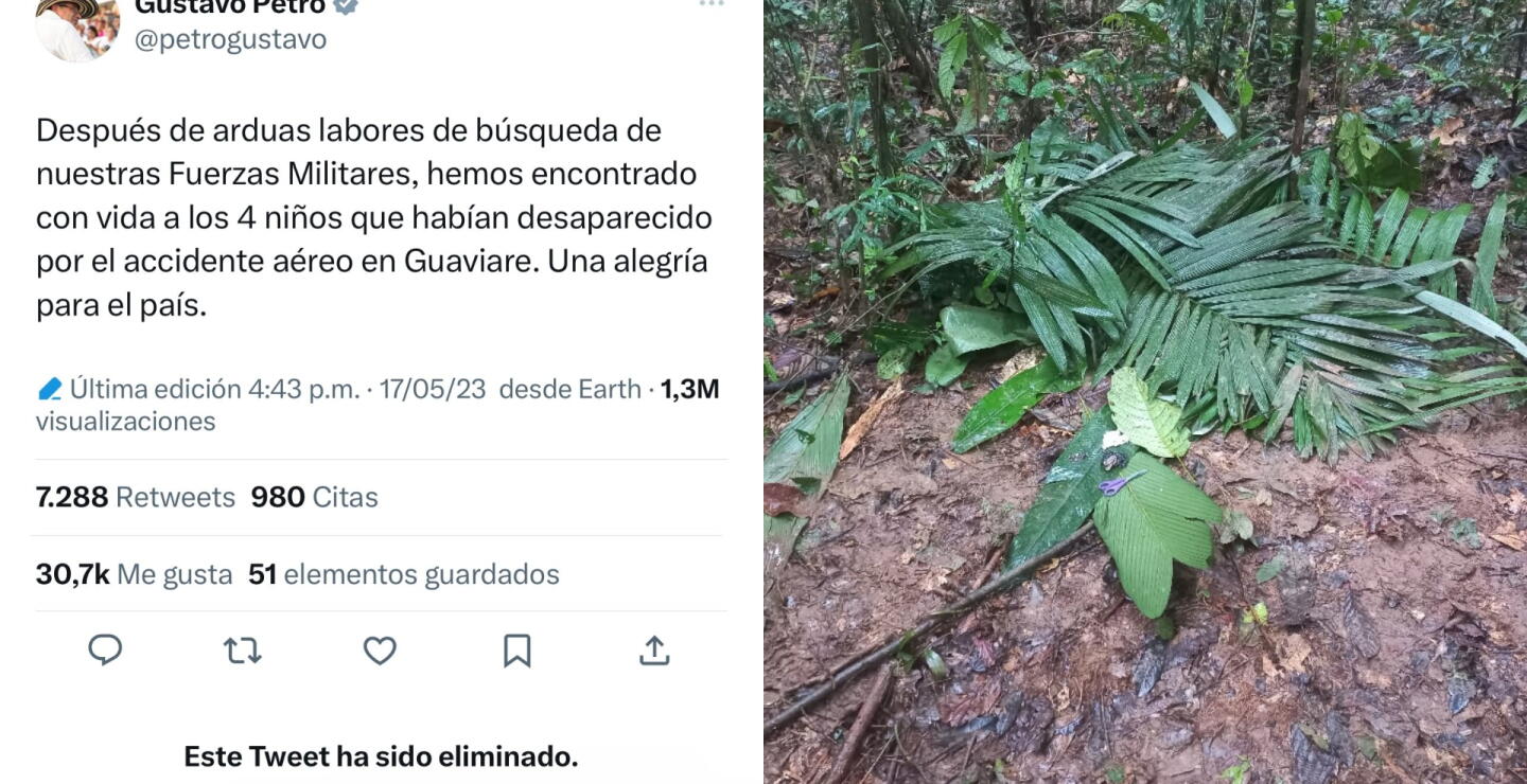 presidente petro borró trino sobre rescate de niños en el Guaviare