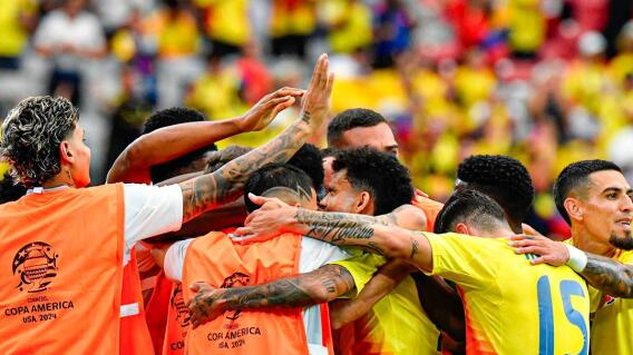 La Selección Colombia celebra en juego contra Costa Rica por Copa América La Selección Colombia celebra en juego contra Costa Rica por Copa América
