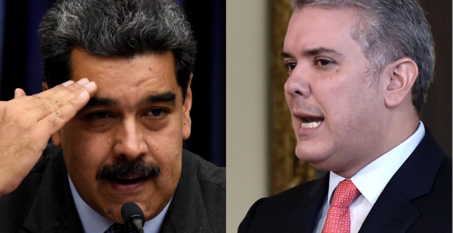 Nicolás Maduro - Iván Duque. Foto: AFP