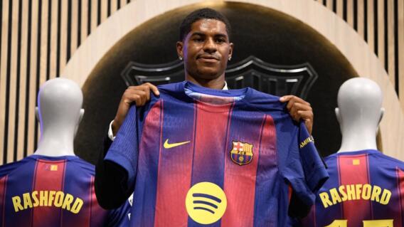 Marcus Rashford en su presentación con el Barcelona. Marcus Rashford en su presentación con el Barcelona.