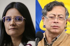 Angie Rodríguez y Gustavo Petro