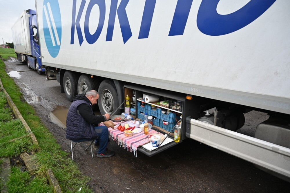 Camionero varado entre Reino Unido y Francia