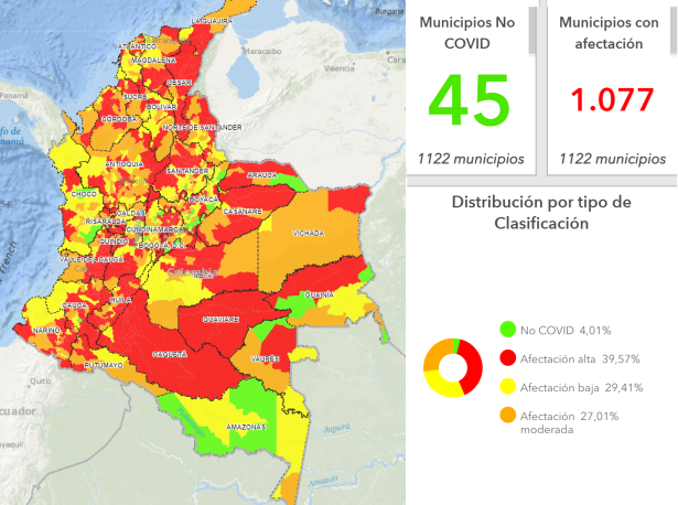 Mapa del COVID en Colombia