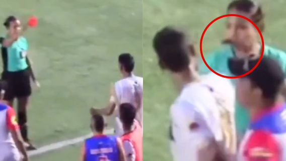Jugador le pegó cachetada a árbitra, luego de que lo expulsara. Jugador le pegó cachetada a árbitra, luego de que lo expulsara.