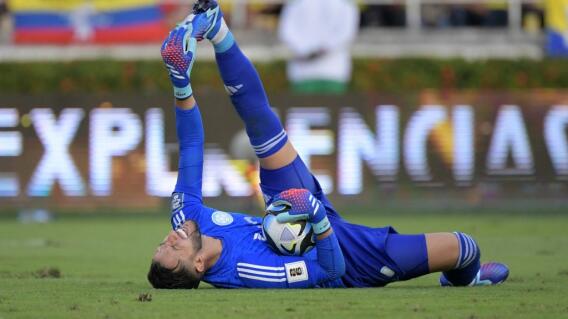 Camilo Vargas, arquero de la Selección Colombia en duelo contra Uruguay. Camilo Vargas, arquero de la Selección Colombia en duelo contra Uruguay.