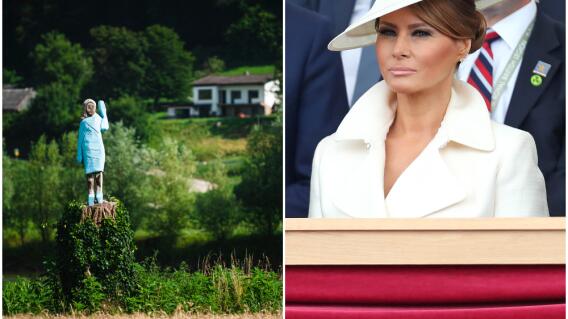17357_La Kalle. Estatua de Melania Trump / Foto: AFP 17357_La Kalle. Estatua de Melania Trump / Foto: AFP