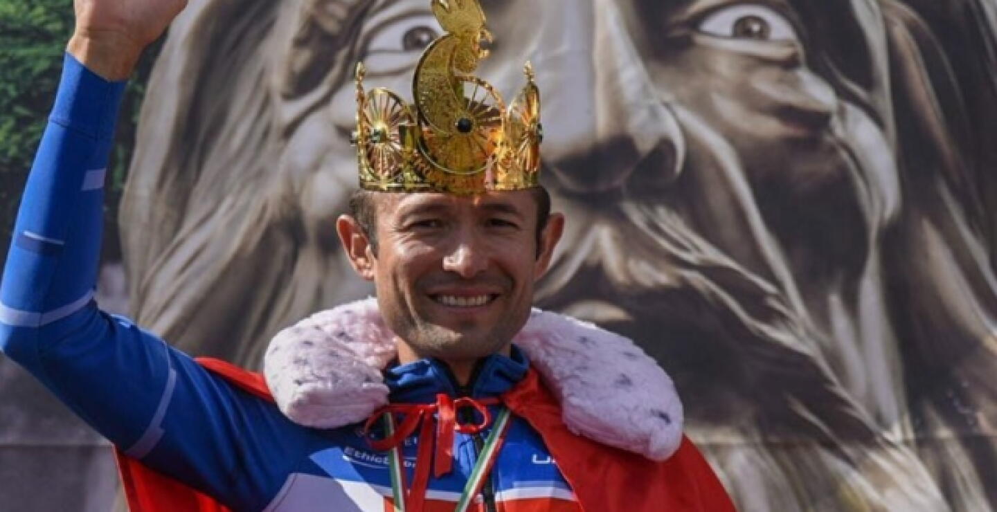 Leonardo Páez, ciclista colombiano luego de ganar la Kronplatz King 2023