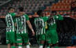 Jugadores de Atlético Nacional y un festejo de gol contra Atlético FC.