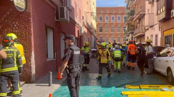 Una explosión en un bar de Madrid. Una explosión en un bar de Madrid.