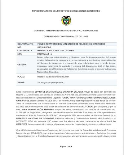 Cancillería e Imprenta firmaron convenio de nuevo modelo de pasaportes; iría hasta 2034 Cancillería e Imprenta firmaron convenio de nuevo modelo de pasaportes; iría hasta 2034