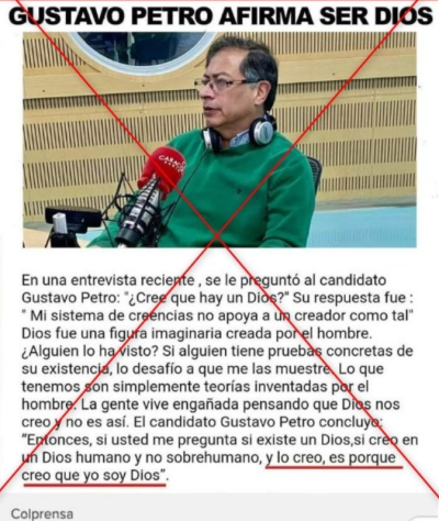 Captura de pantalla de una publicación en Facebook tomada el 18 de abril de 2022