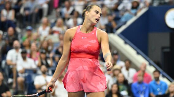 Aryna Sabalenka, tenista bielorrusa, en medio del US Open 2023 Aryna Sabalenka, tenista bielorrusa, en medio del US Open 2023