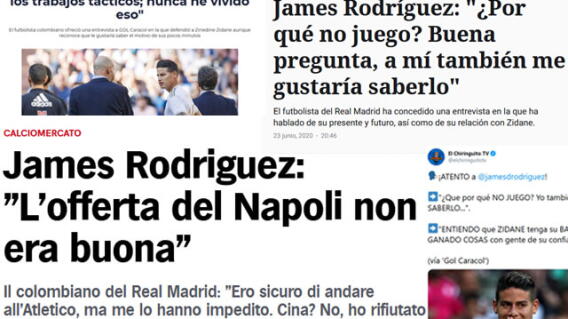339617_Titulares sobre las declaraciones de James Rodríguez