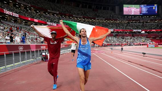 Mutaz Essa Barshim y Gianmarco Tamberi Mutaz Essa Barshim y Gianmarco Tamberi