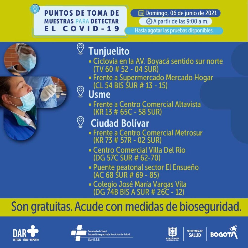 Pruebas PCR Tunjuelito