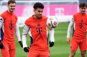 Luis Díaz en uno de los entrenamientos con Bayern Múnich. 