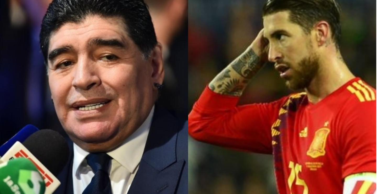 309338_Diego Maradona y Sergio Ramos - AFP