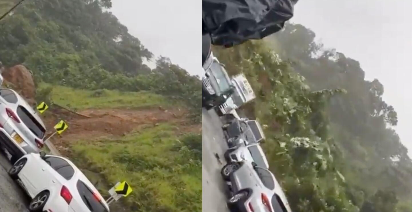 Video captó momento exacto del derrumbe en vía Quibdó - Medellín que deja varios muertos