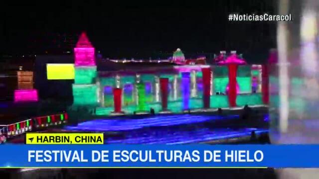 Esculturas chinas de hielo, iluminadas con luces LED, deslumbran al mundo Esculturas chinas de hielo, iluminadas con luces LED, deslumbran al mundo
