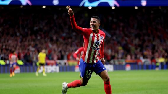 Samuel Lino celebra su gol con Atlético de Madrid vs. Borussia Dortmund, en Champions League 2024/2024 Samuel Lino celebra su gol con Atlético de Madrid vs. Borussia Dortmund, en Champions League 2024/2024