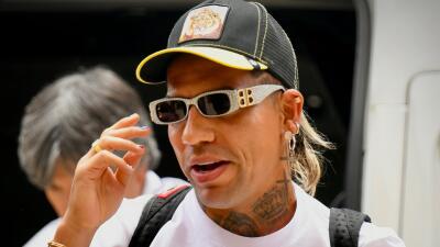 Dayro Moreno en su llegada a la concentración de la Selección Colombia. 