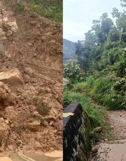 Derrumbes bloquean al municipio de San Vicente de Chucurí