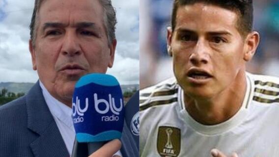 353006_BLU Radio. Jorge Luis Pinto y James Rodríguez // Foto, BLU Radio y AFP 353006_BLU Radio. Jorge Luis Pinto y James Rodríguez // Foto, BLU Radio y AFP