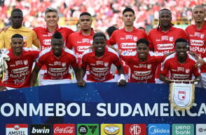 La formación titular de Santa Fe vs. Vasco da Gama por la ida de los cuartos de final de la Copa Sudamericana. 