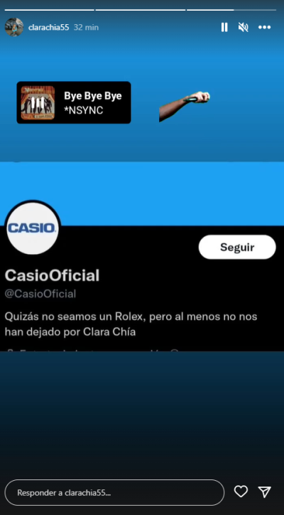 Posteo de Clara Chía respecto a canción de Shakira