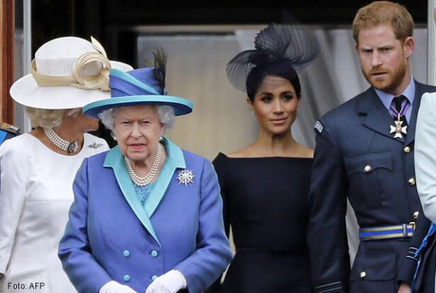 Reina Isabel, Meghan Markle y príncipe Harry / AFP.