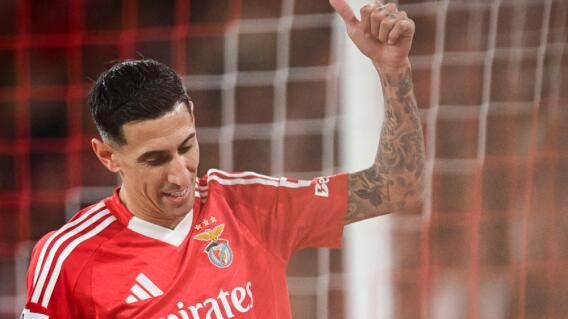 Ángel di María, jugador argentino del Benfica, celebra un gol en la Liga de Portugal Ángel di María, jugador argentino del Benfica, celebra un gol en la Liga de Portugal