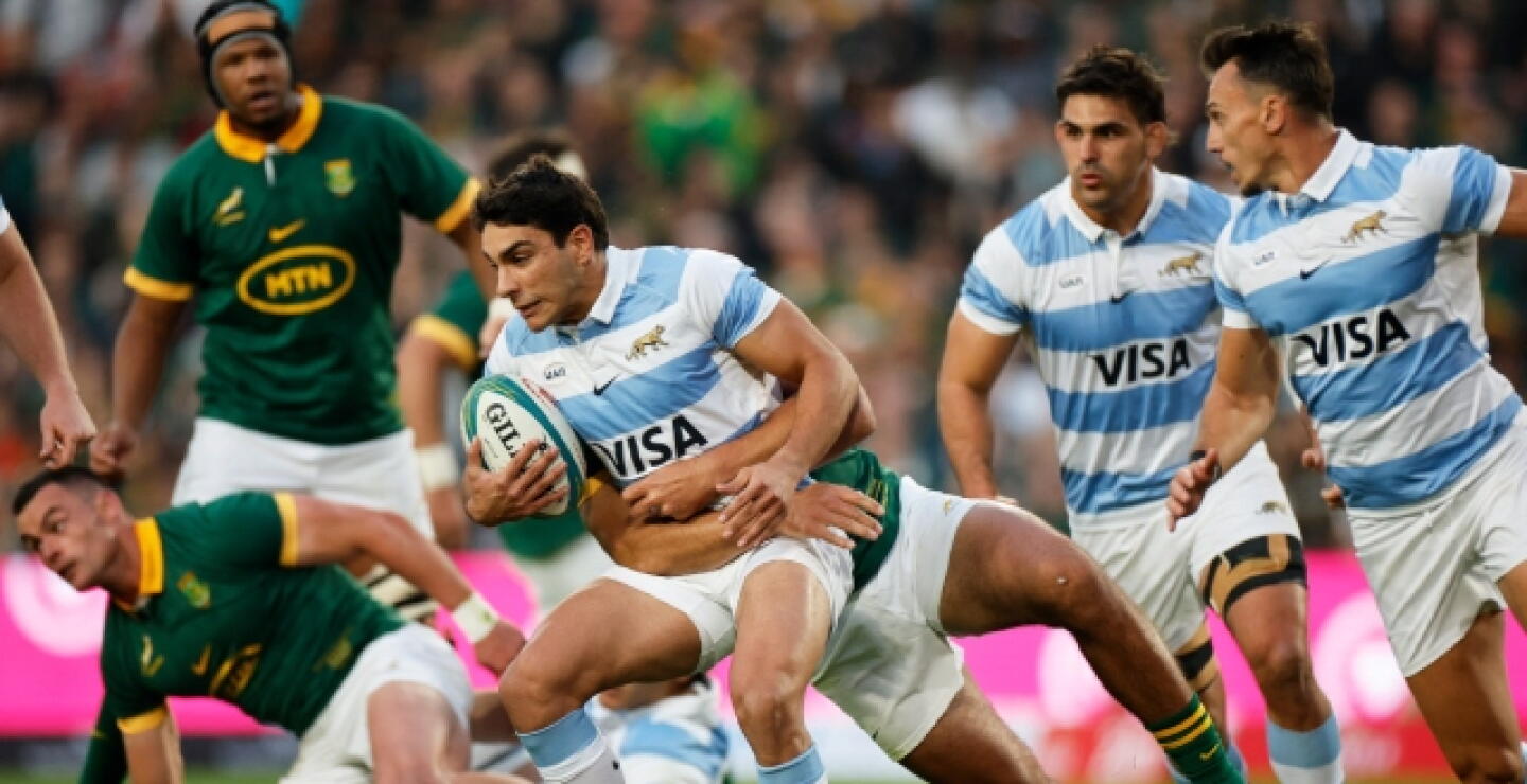 Acción de juego del partido entre Argentina y Sudáfrica del Rugby Championship 2023