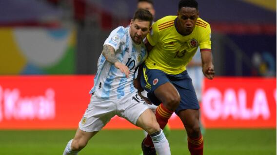 Marca sobre Lionel Messi, en Colombia contra Argentina Marca sobre Lionel Messi, en Colombia contra Argentina
