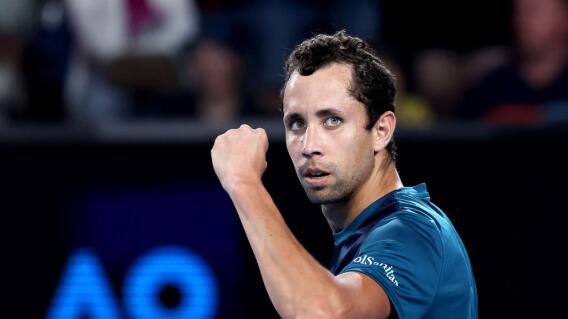 Daniel Galán celebrando su triunfo en primera ronda del Australian Open. Daniel Galán celebrando su triunfo en primera ronda del Australian Open.