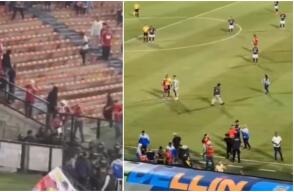 Medellín vs. Junior, invasión de hinchas. 