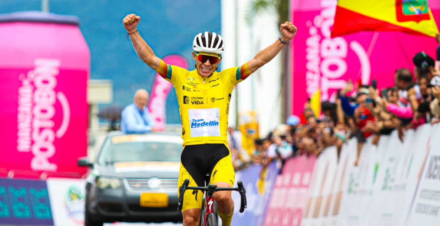 Miguel Ángel López, ciclista colombiano en la Vuelta a Colombia.