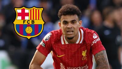 Luis Díaz y el escudo del FC Barcelona Luis Díaz y el escudo del FC Barcelona