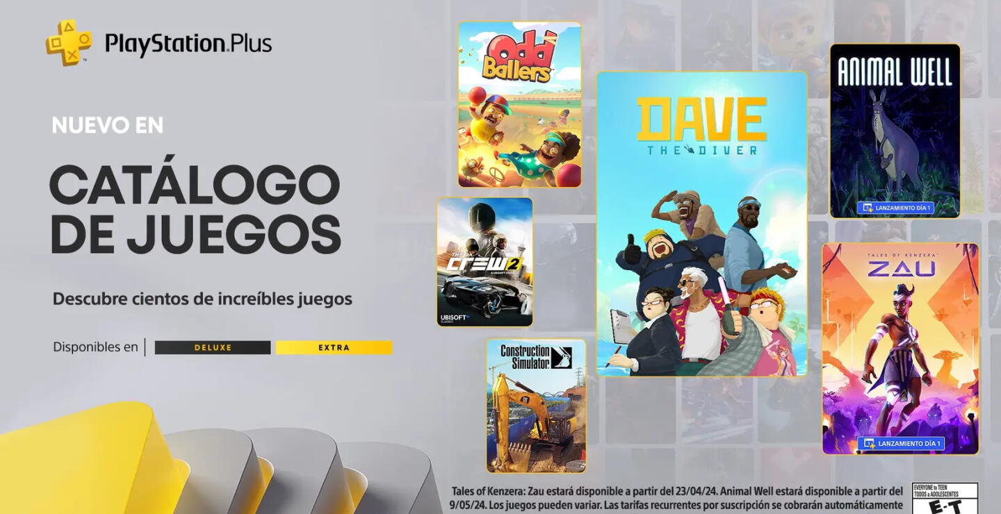 Catálogo de juegos de PlayStation Plus de abril