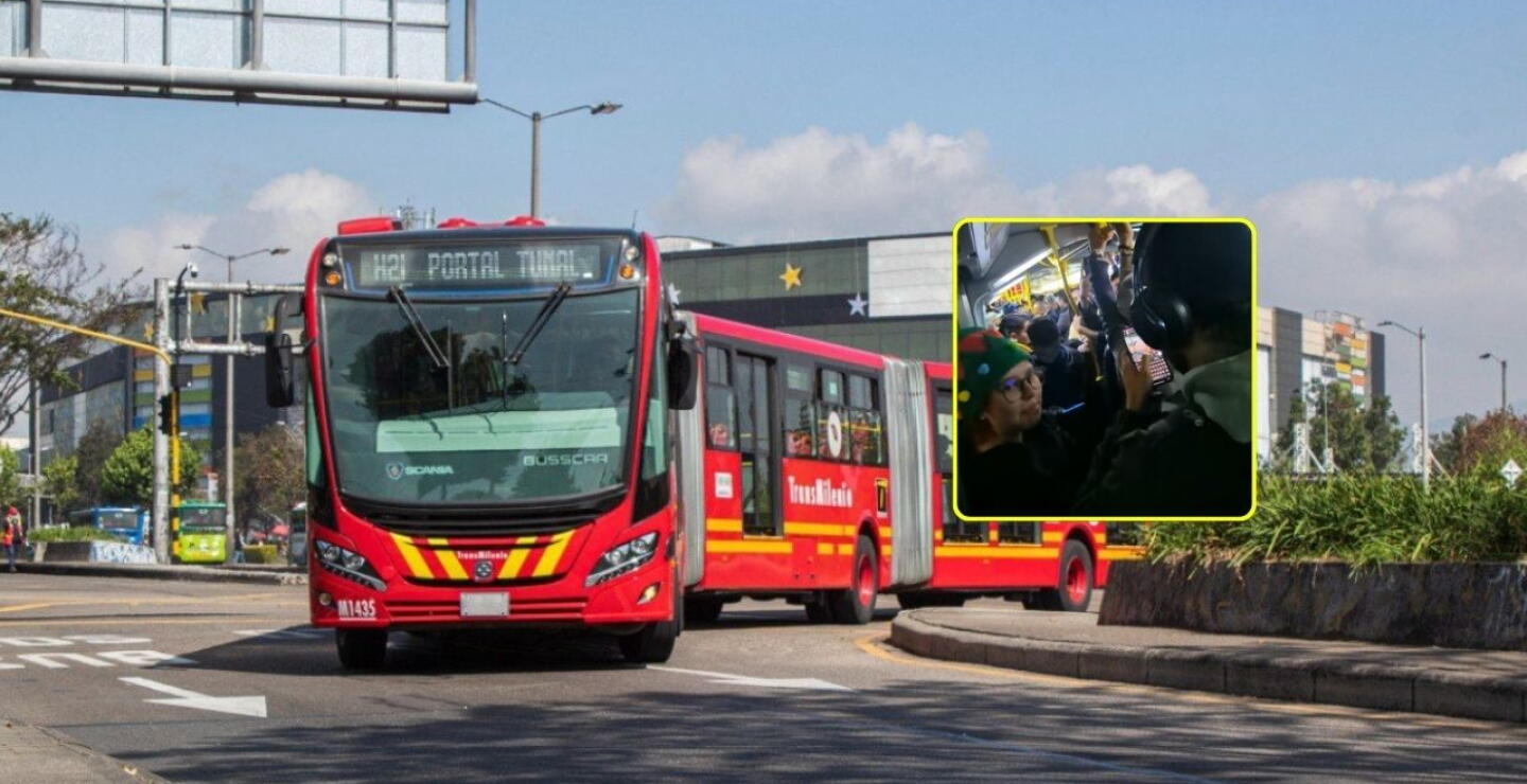 ¡VIDEO! Usuarios de TransMilenio rezaron la Novena de Aguinaldos dentro de un bus
